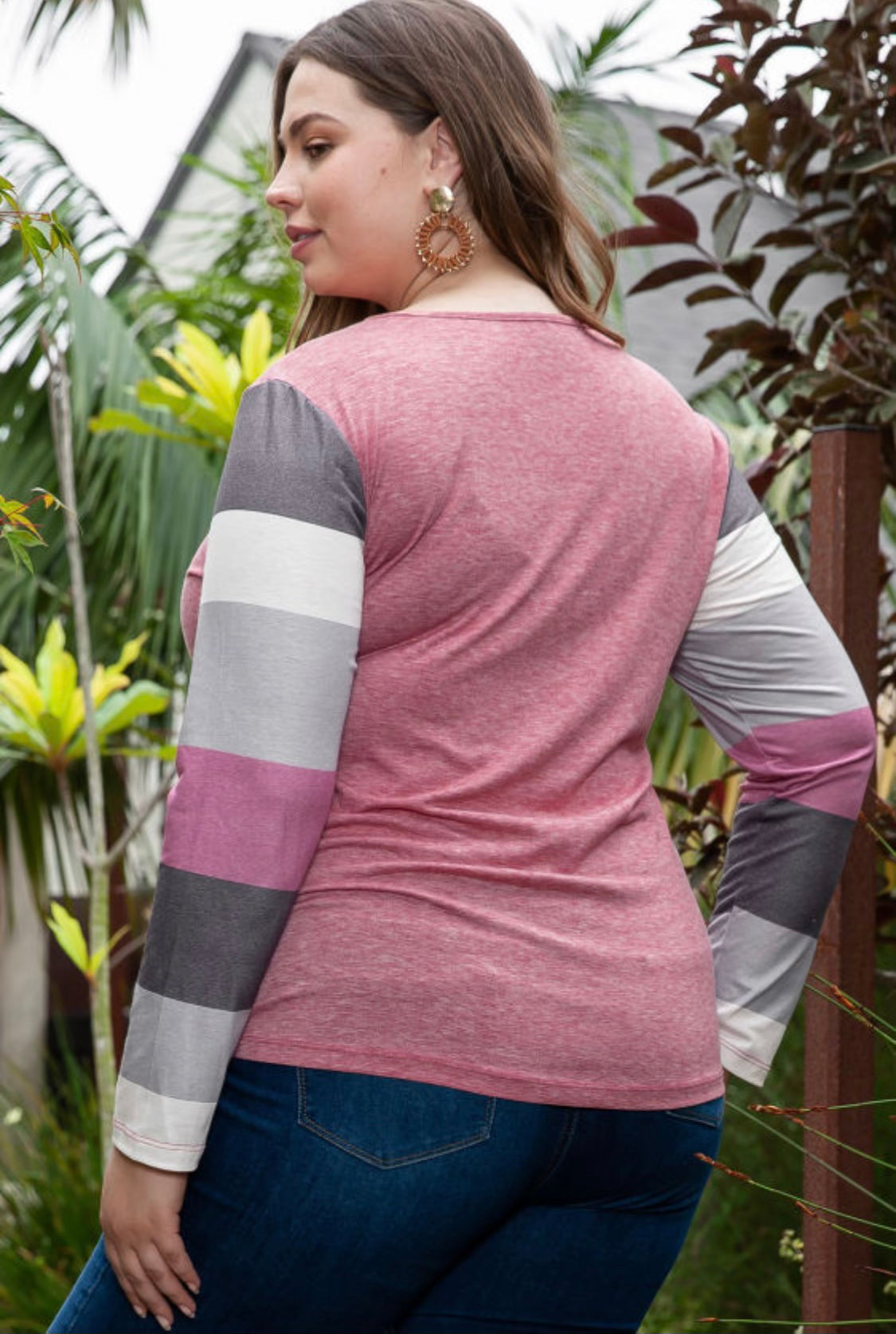 pink long sleeve top